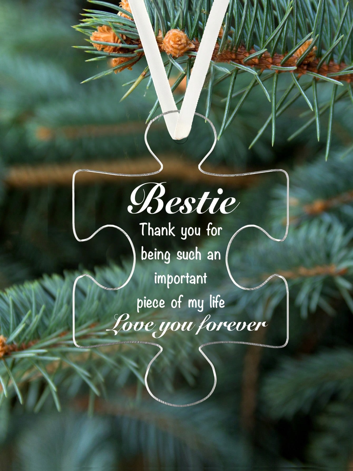 Acrylic Puzzle Decorative Hanging Ornaments, Christmas Tree Decorations